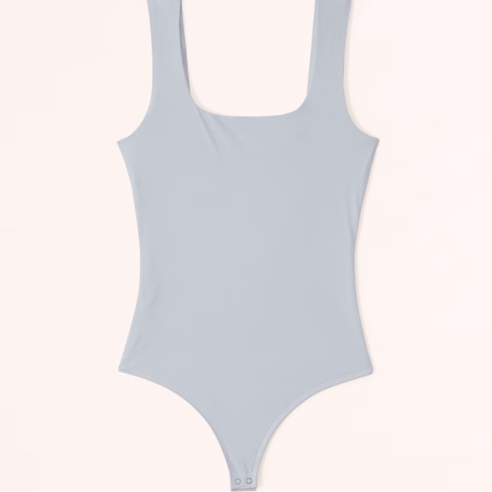 Abercrombie & Fitch Soft Matte Seamless Square Neck Bodysuit Blue, Size S